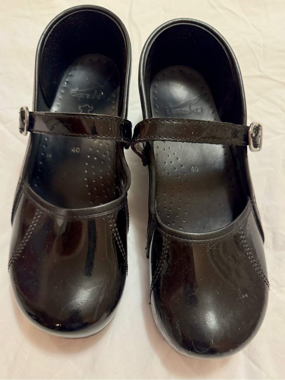 Dansko Black Patent Mary Jane Clog Shoes
